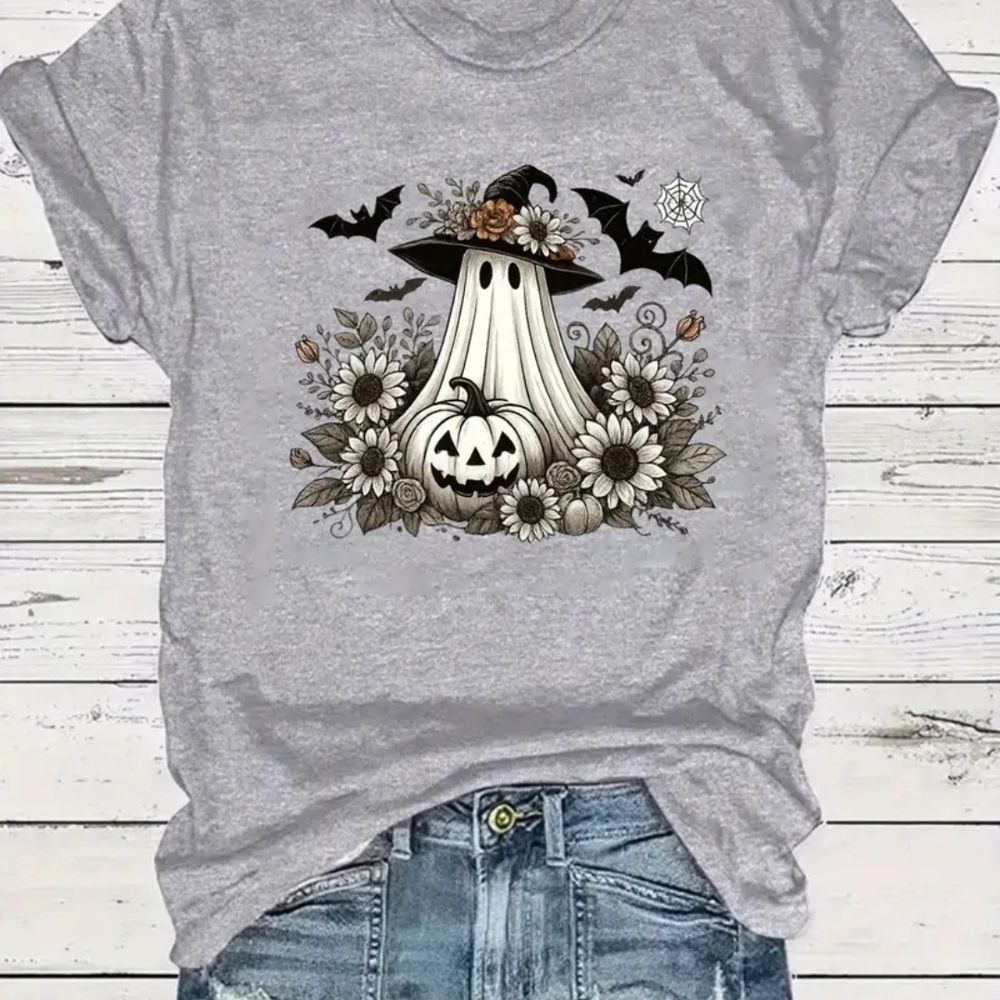 Spooky Ghost Graphic T-Shirt